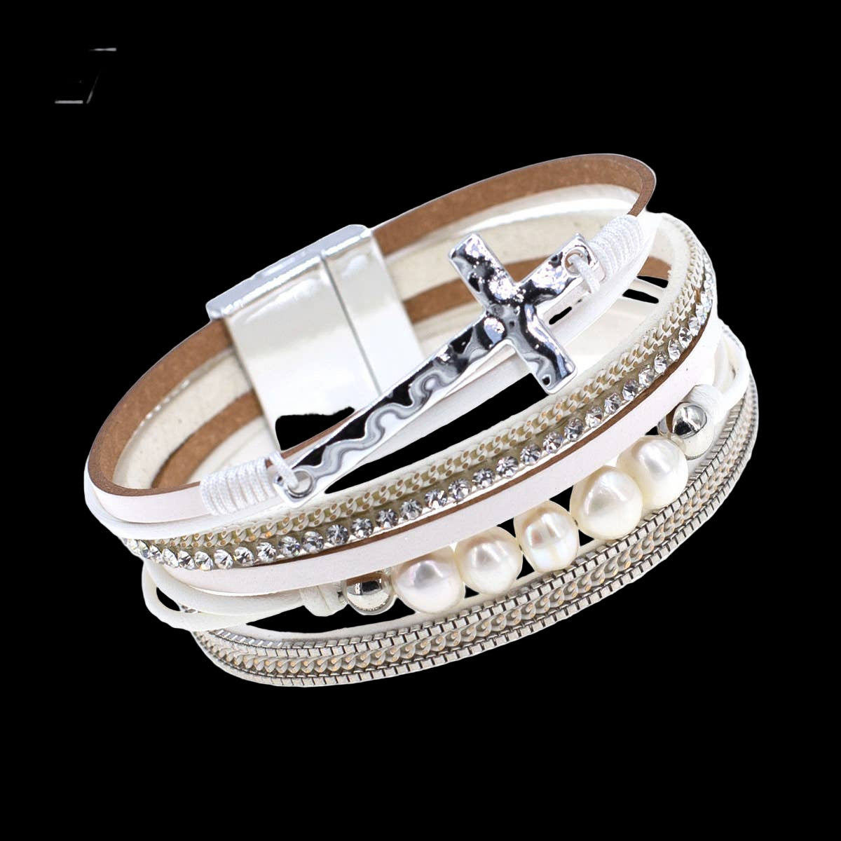 Cross FWP Leather Magnetic Clasp Bracelet