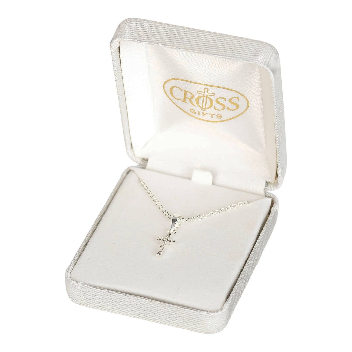 NK-SMALL CZ CRS SIL PLT 1/2"- 16"CH-DBX