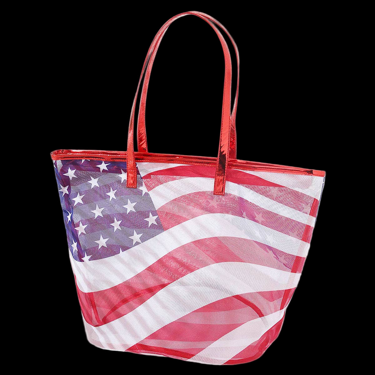 Transparent American Flag Tote Bag
