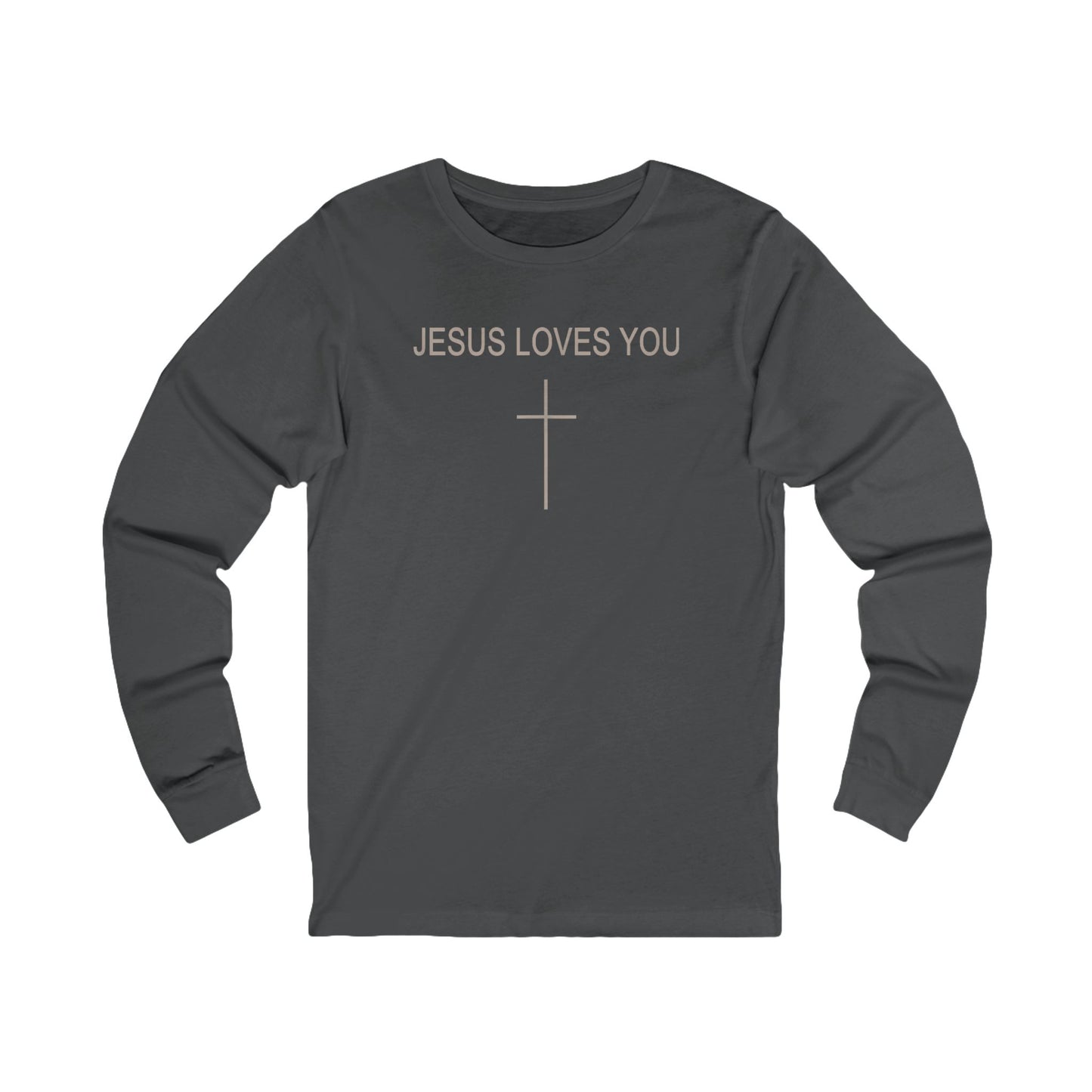 Jesus Loves You Cross Long Sleeve Tee — Christian Faith Graphic Tee