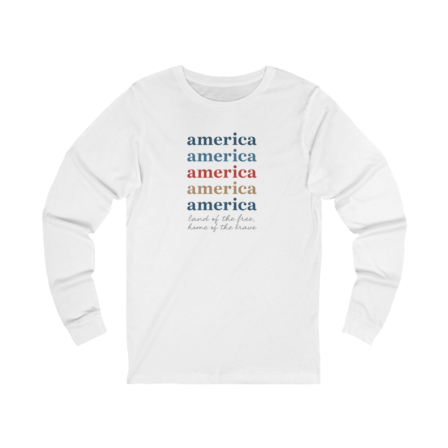 "America America America" Stacked Script Tee