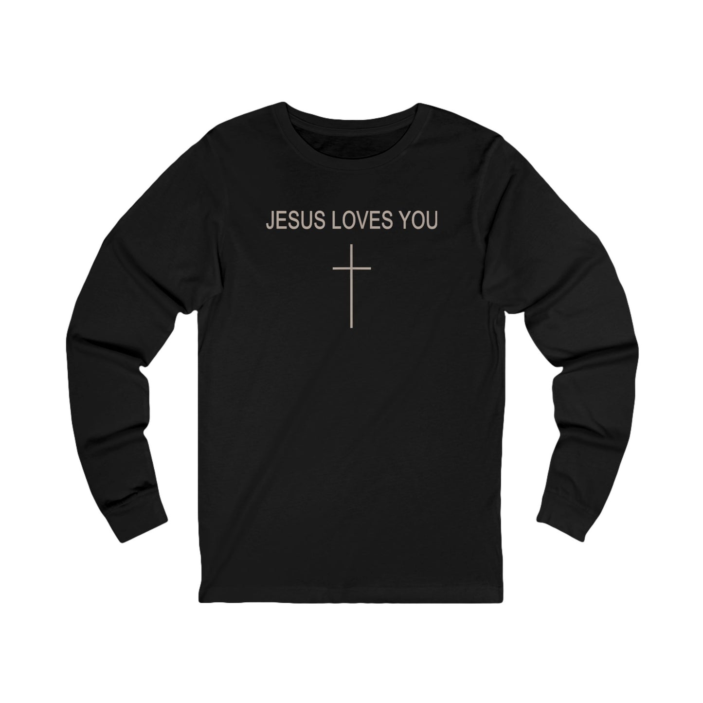 Jesus Loves You Cross Long Sleeve Tee — Christian Faith Graphic Tee