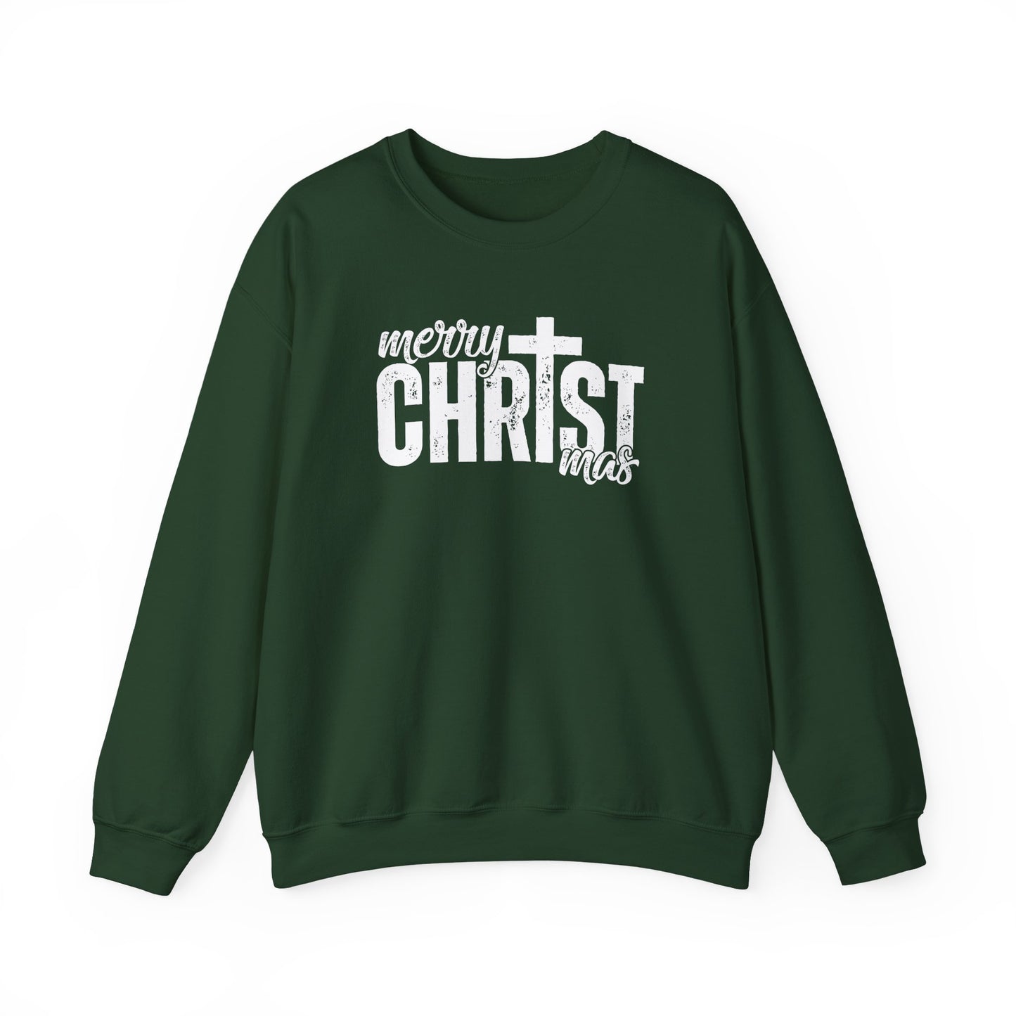 Merry CHRISTmas Sweatshirt | Christian Christmas Sweater | Bold Faith Holiday Crewneck