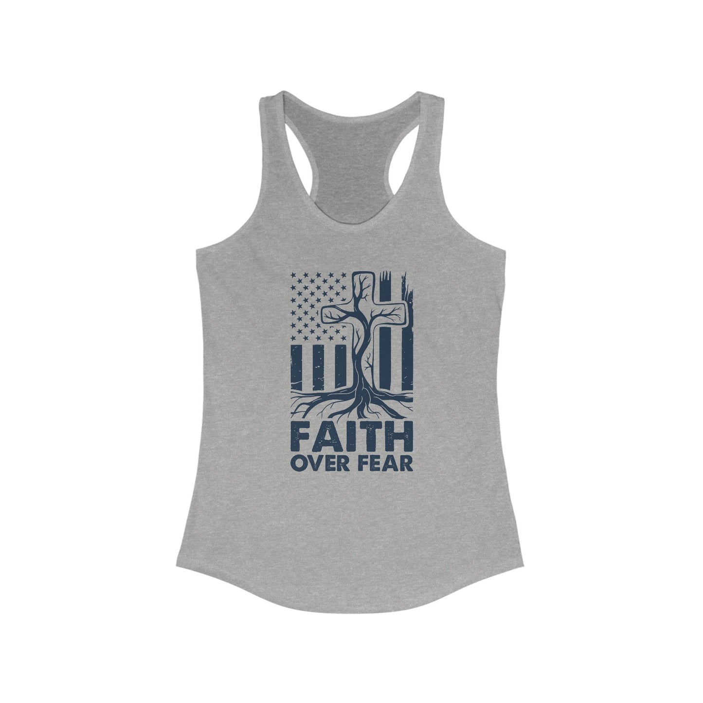 Racerback Tank Top - Faith Over Fear Tree Roots Design