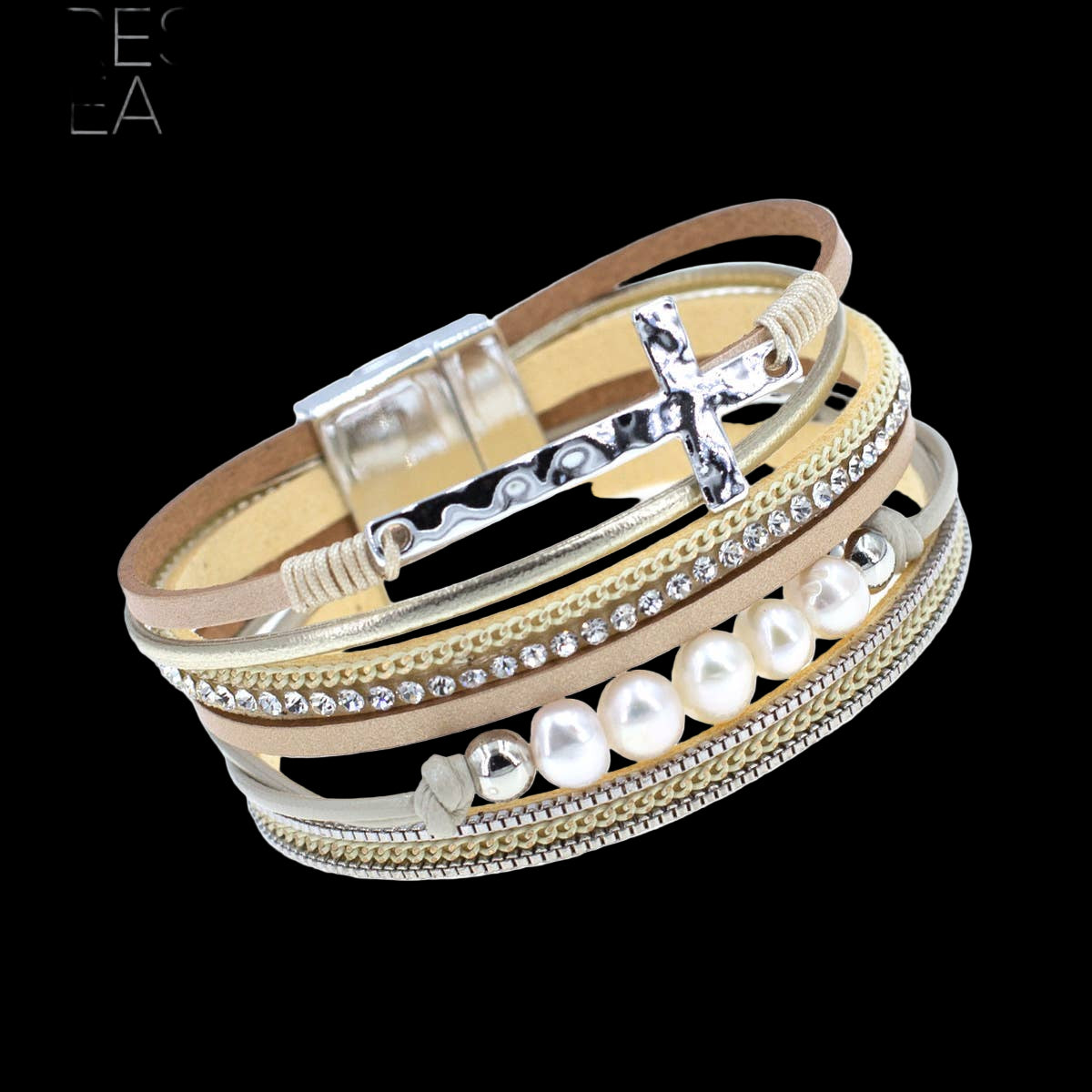 Cross FWP Leather Magnetic Clasp Bracelet