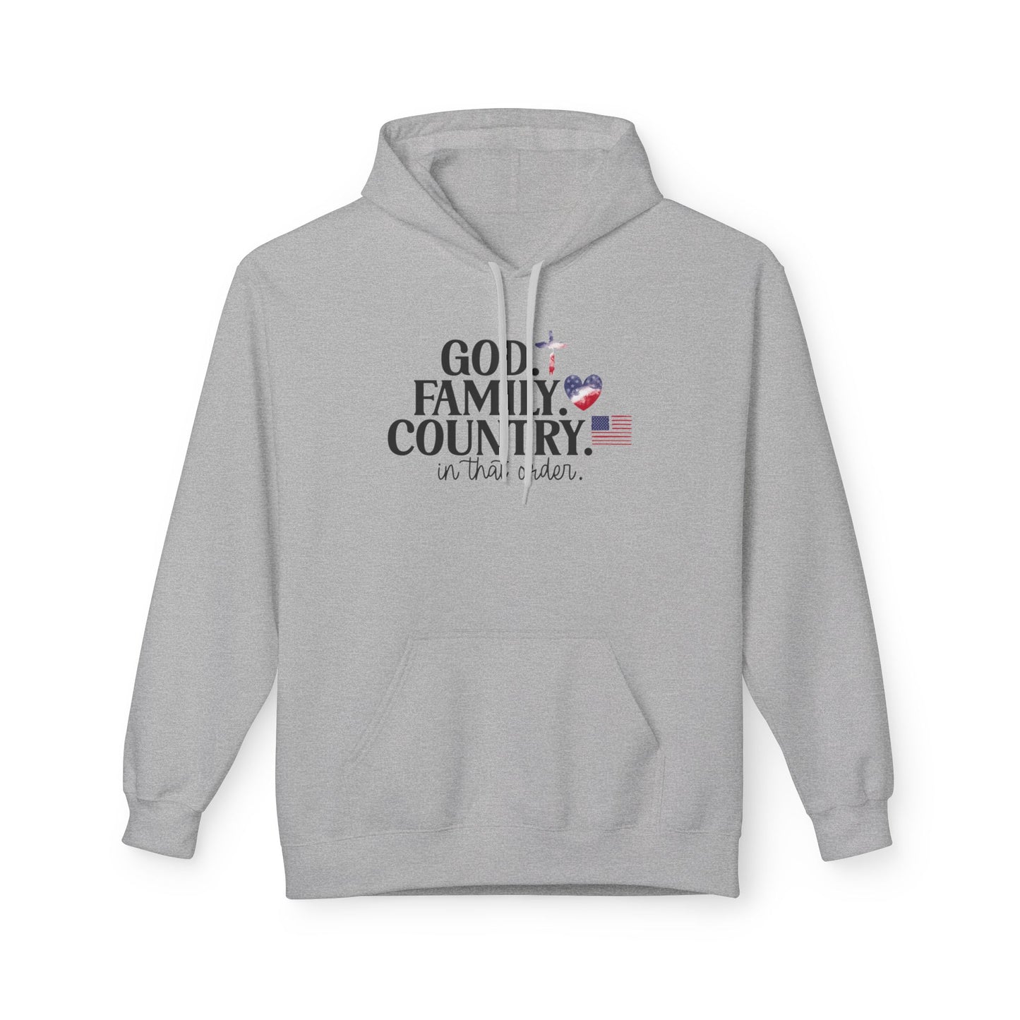 God Family Country Hoodie, Unisex Fleece Hoodie, Comfortable Casual Wear