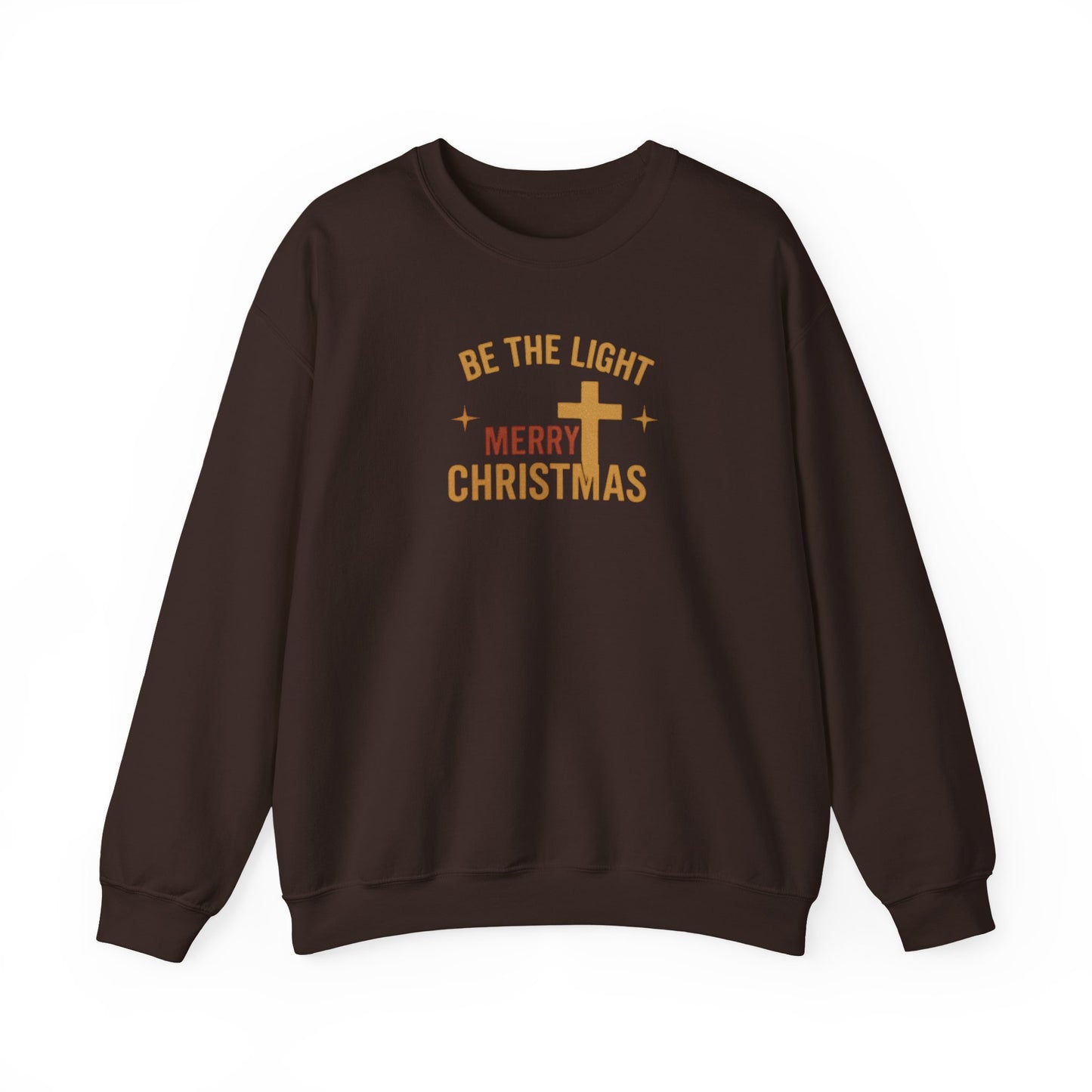Be The Light Christmas Sweatshirt | Christian Holiday Crewneck | Cross Design | Faith Christmas Shirt