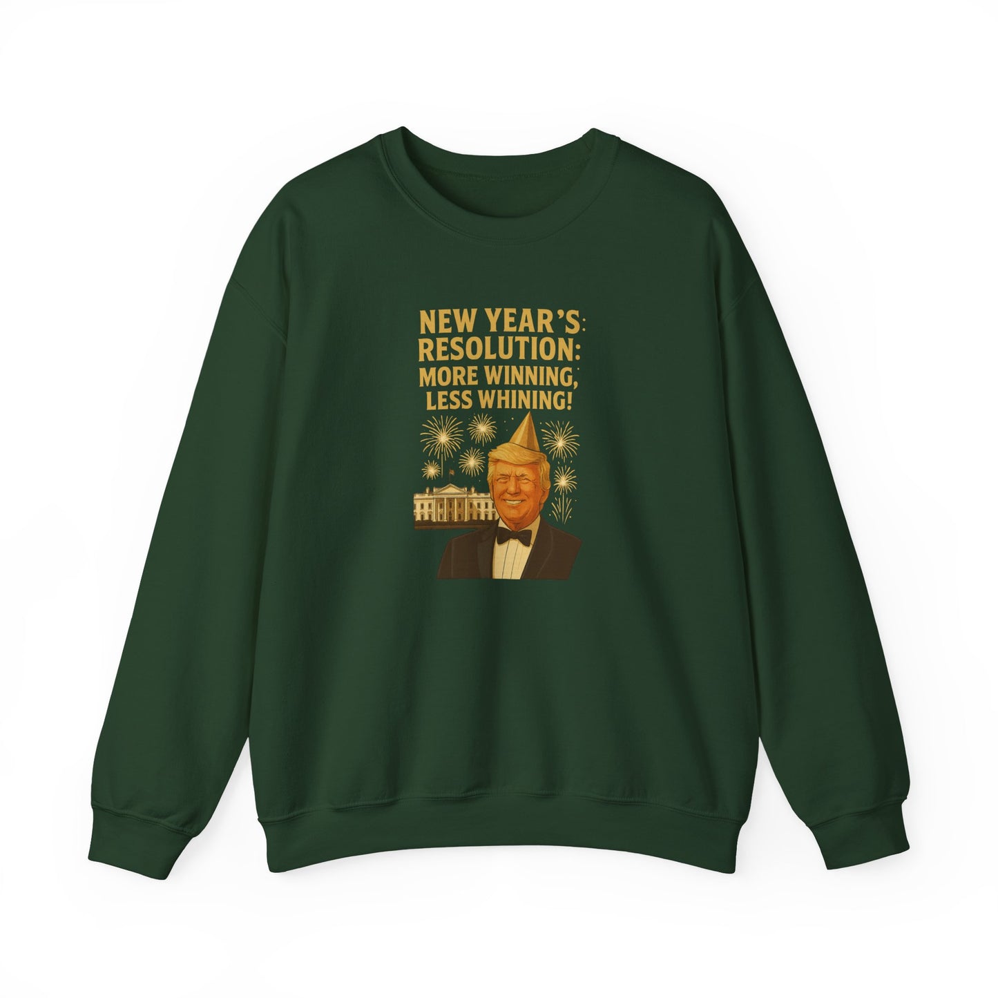 2026 New Year Sweatshirt – “More Winning, Less Whining!” • Patriotic Gold & Navy Crewneck