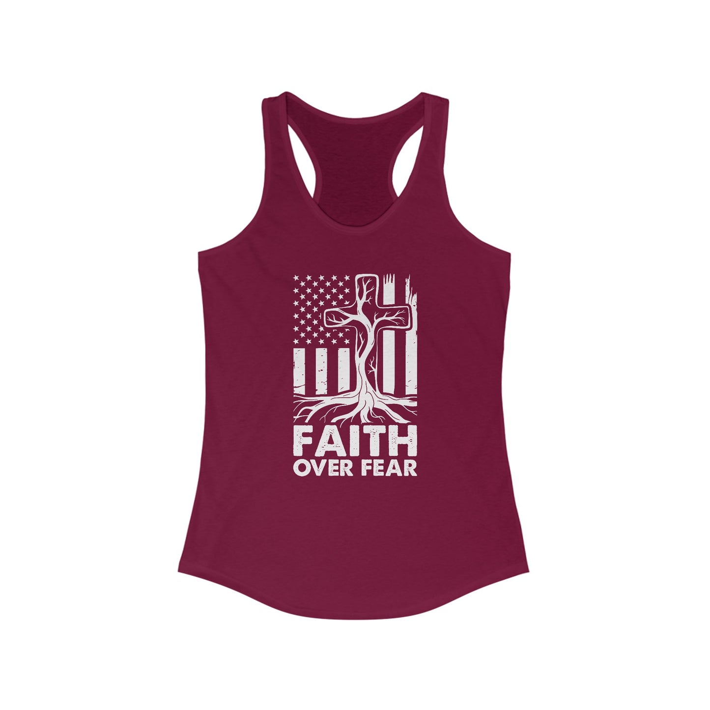 Racerback Tank Top - Faith Over Fear Tree Roots Design