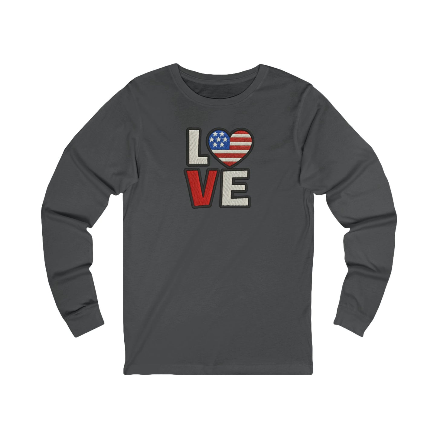 LOVE With Patriotic Heart Long Sleeve Tee