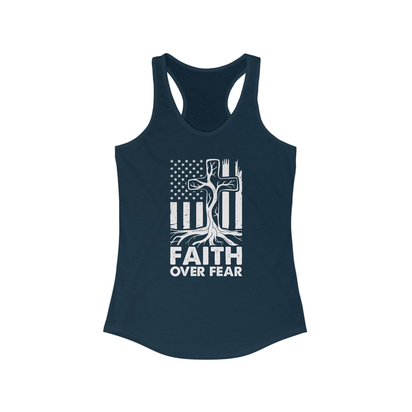 Racerback Tank Top - Faith Over Fear Tree Roots Design