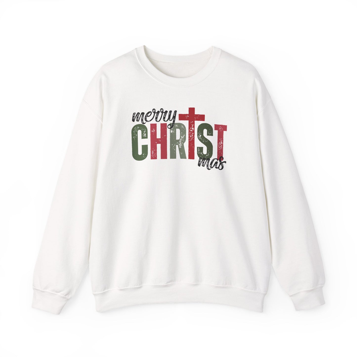 Merry CHRISTmas Sweatshirt | Christian Christmas Sweater | Bold Faith Holiday Crewneck