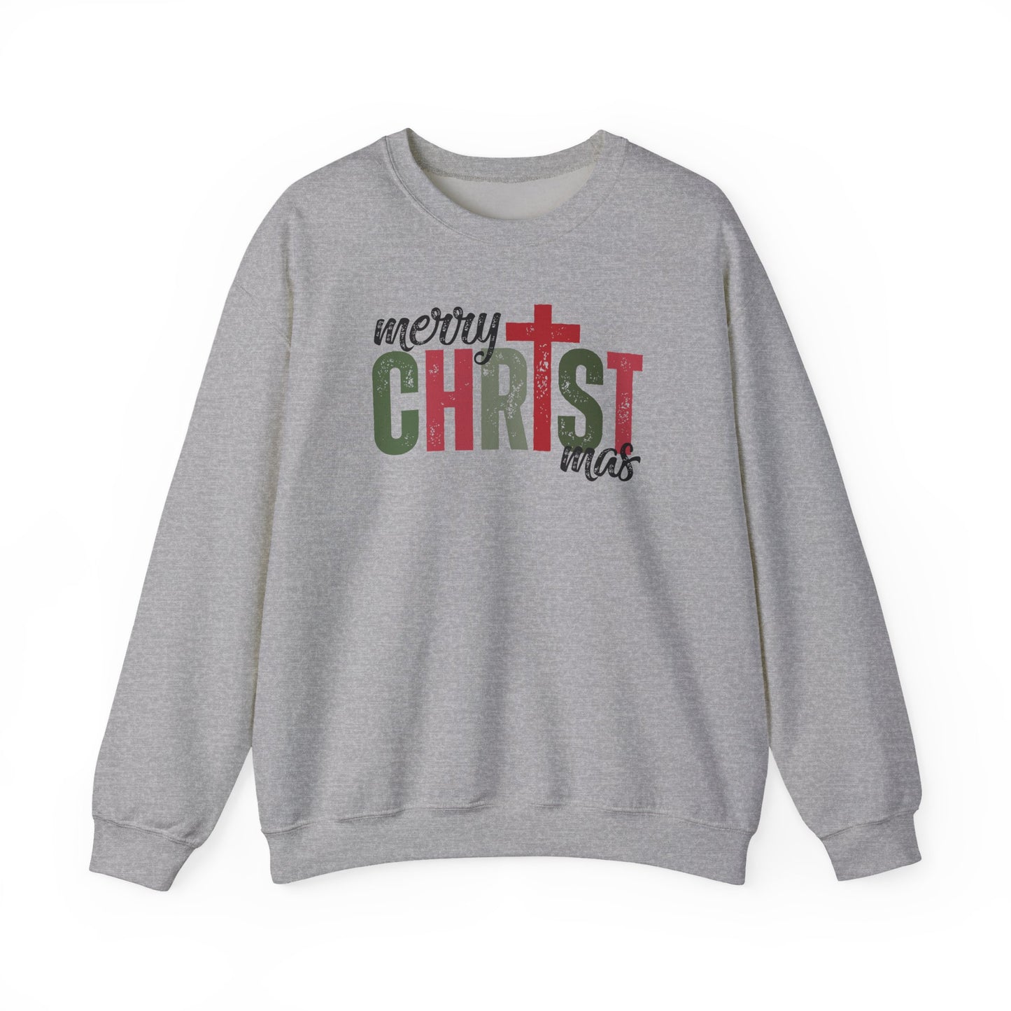 Merry CHRISTmas Sweatshirt | Christian Christmas Sweater | Bold Faith Holiday Crewneck