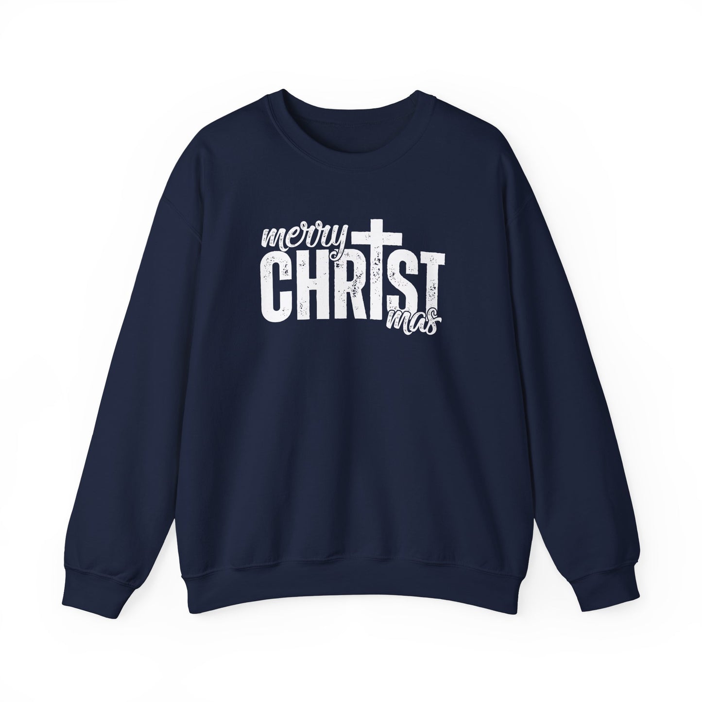 Merry CHRISTmas Sweatshirt | Christian Christmas Sweater | Bold Faith Holiday Crewneck
