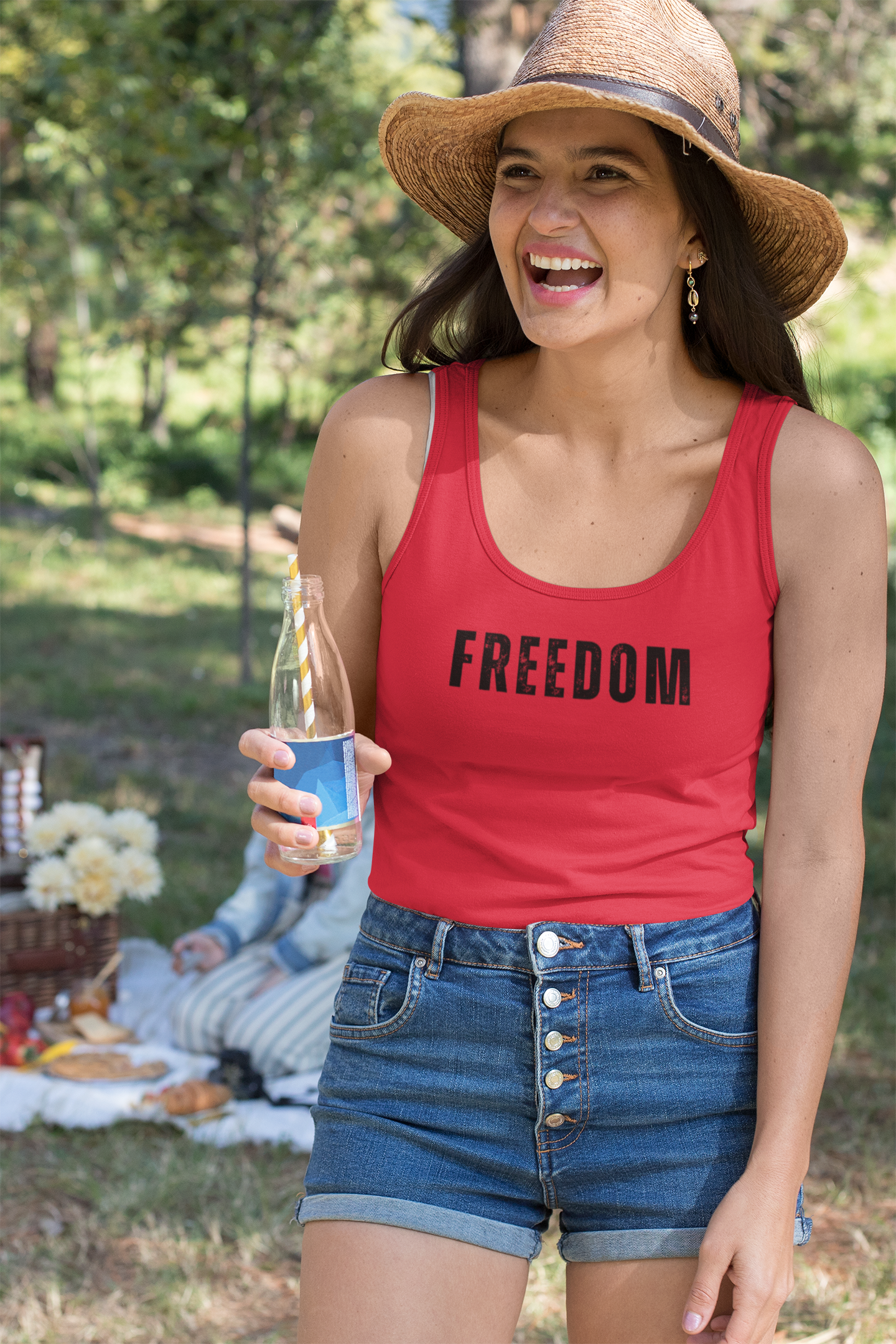 Tank Top - Patriotic Freedom Women's Ideal Racerback Tank