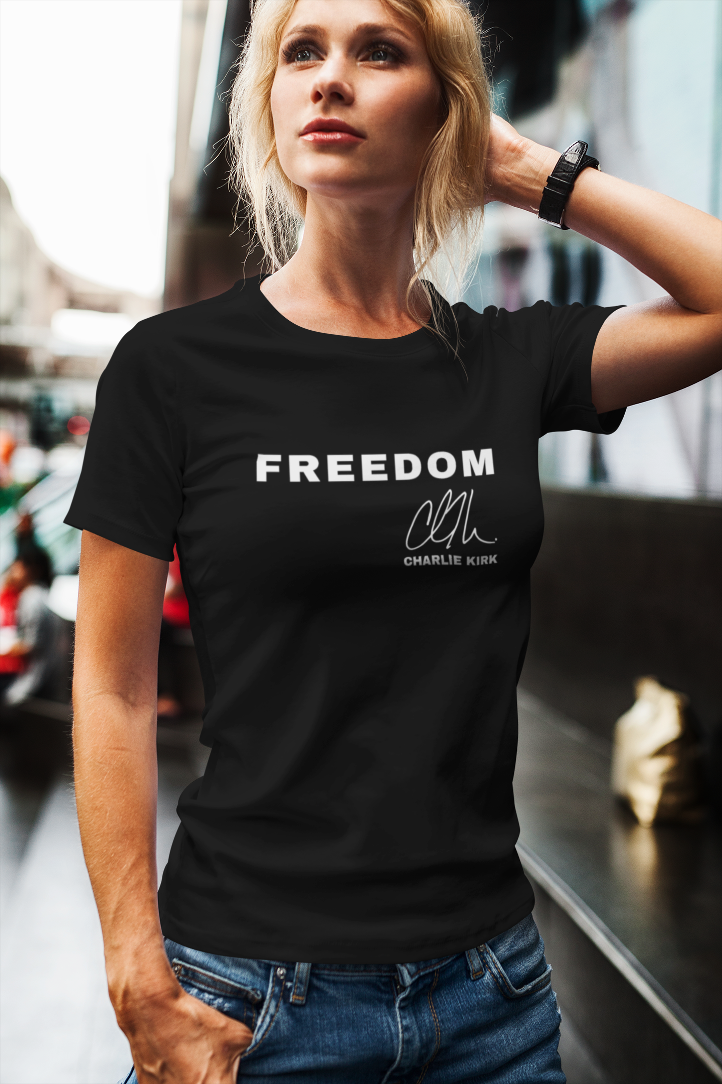Freedom Charlie Kirk Signature Fitted Tee