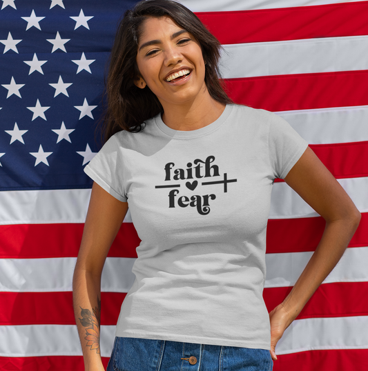 Cross Women's Tee - Faith over Fear Design
