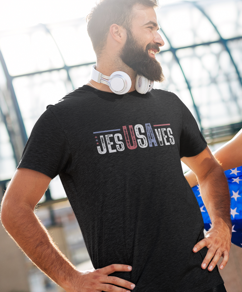 Patriotic Jesus Saves USA Tee