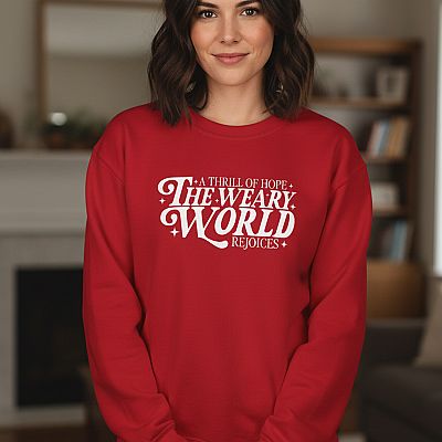 A Thrill of Hope Christmas Sweatshirt | Christian Holiday Crewneck | O Holy Night Inspired Design