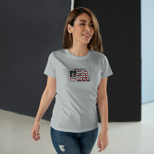 Made in the USA Women's T-Shirt — American Flag Graphic Tee