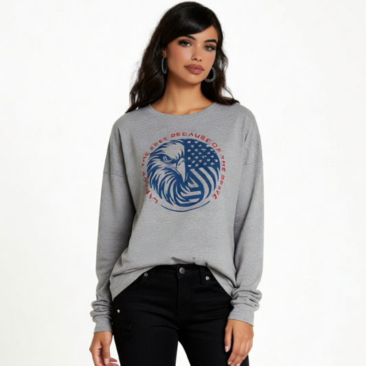 Land of the Free • Home of the Brave Eagle Long Sleeve Tee