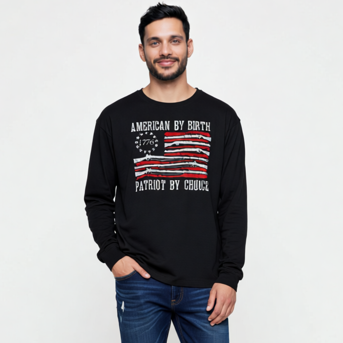 Patriot by Choice "American by Birth" Long Sleeve Tee