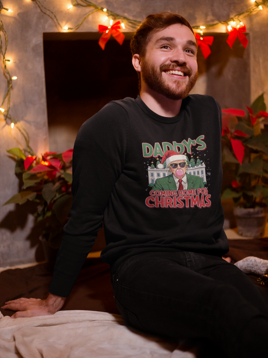 Daddy's Coming Home for Christmas Crewneck Sweater — Trump Holiday Design