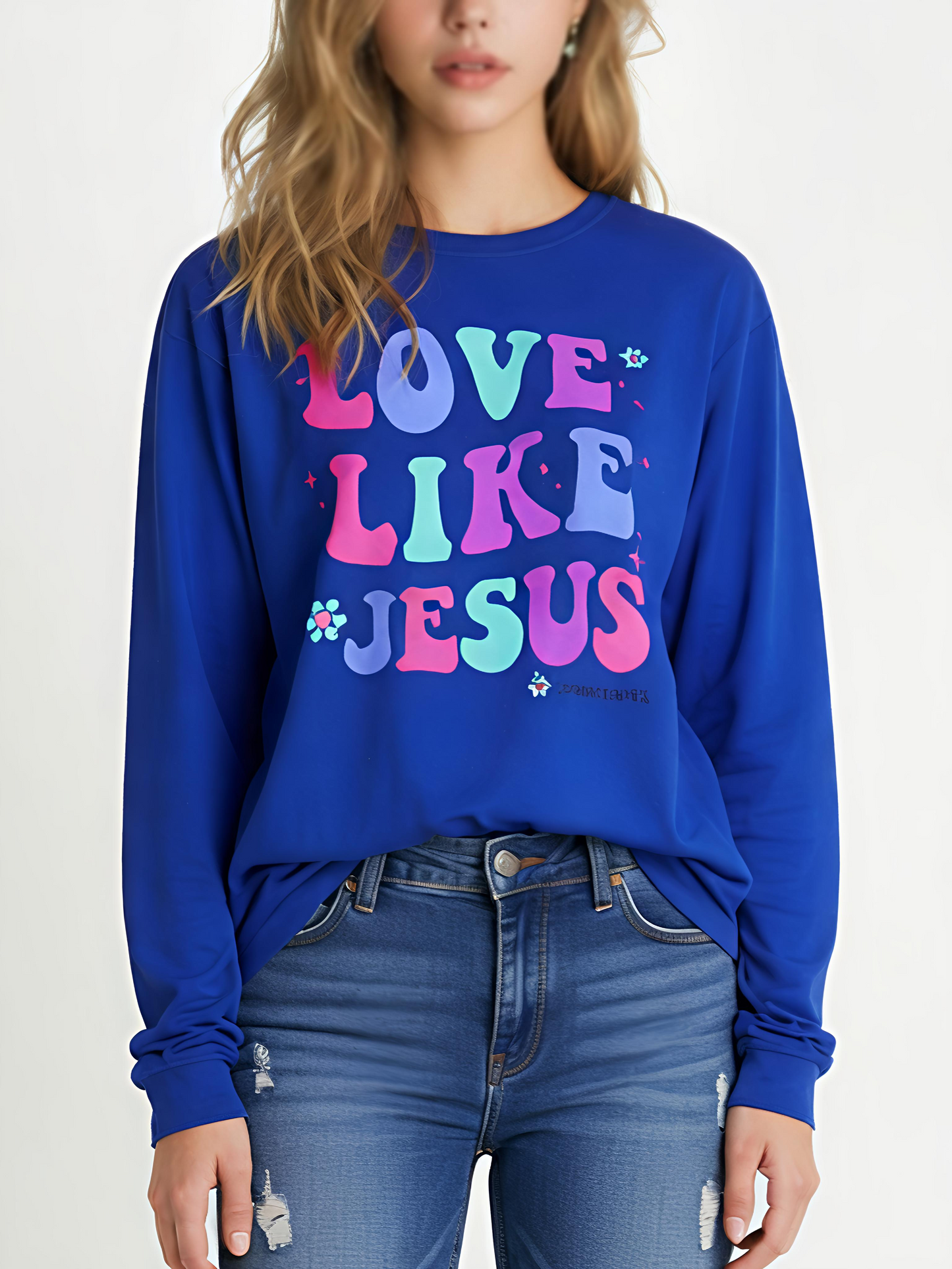 Love Like Jesus Retro Long Sleeve Tee