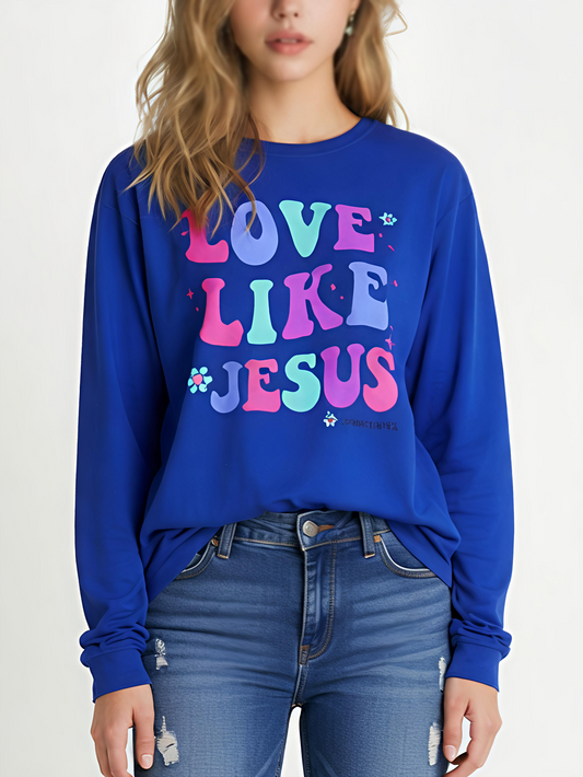 Love Like Jesus Retro Long Sleeve Tee