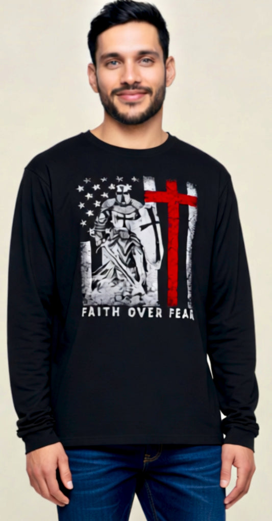 Faith Over Fear Warrior Long Sleeve Tee