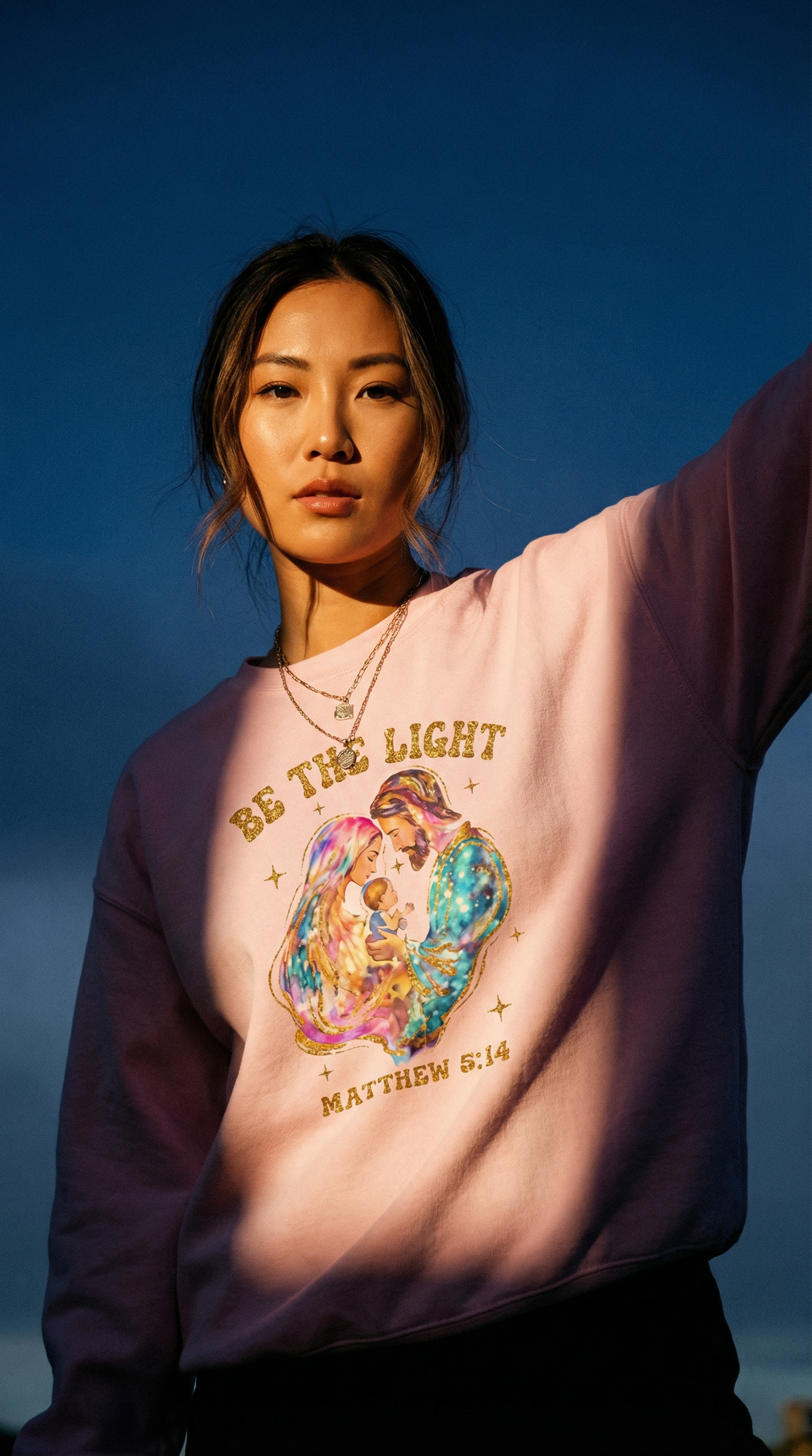 Be the Light Nativity Christmas Sweatshirt — Jesus Holiday Crewneck