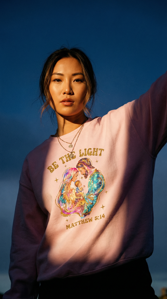 Be the Light Nativity Christmas Sweatshirt — Jesus Holiday Crewneck