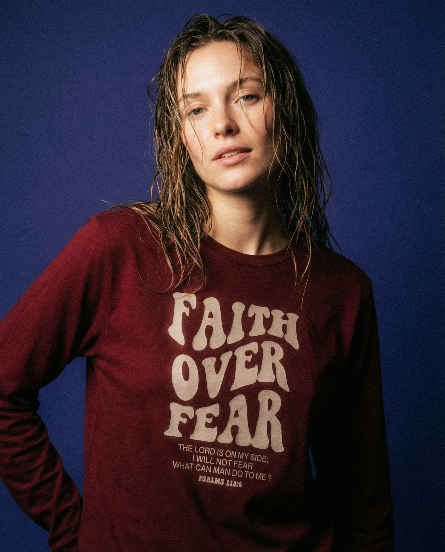 Faith Over Fear Psalm 118:6 Long Sleeve Tee — Christian Inspirational Shirt