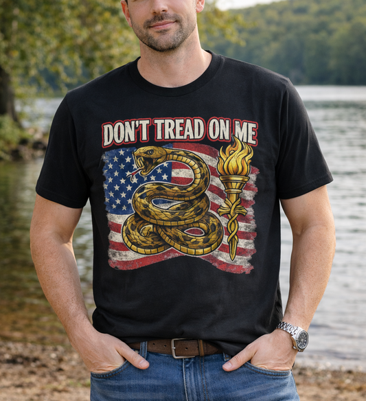 Don't Tread On Me Flag Tee – Patriotic Gadsden Snake T‑Shirt