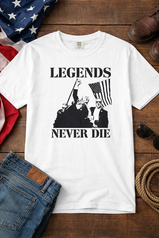 Legends Never Die T-Shirt — Vintage Protest Graphic Tee