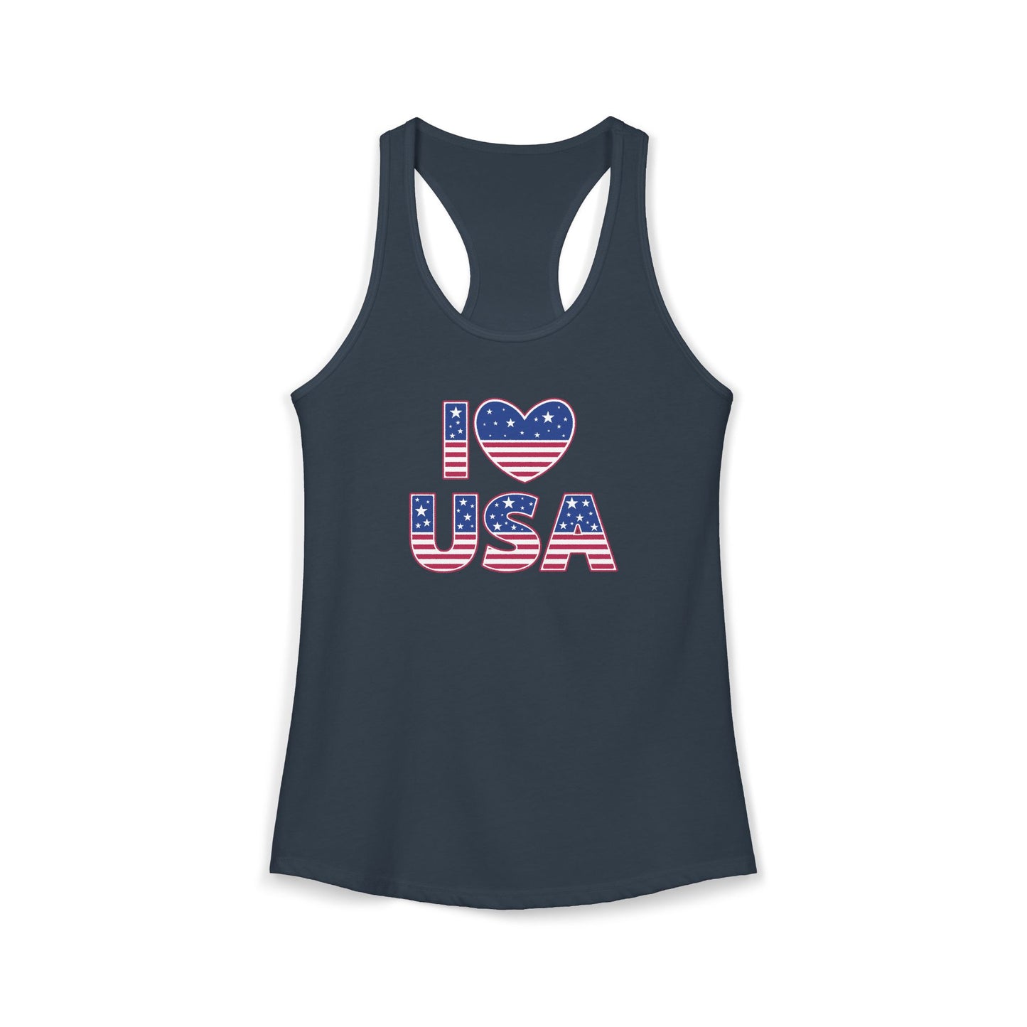 I Heart USA Racerback Tank — Women's Patriotic Tank Top
