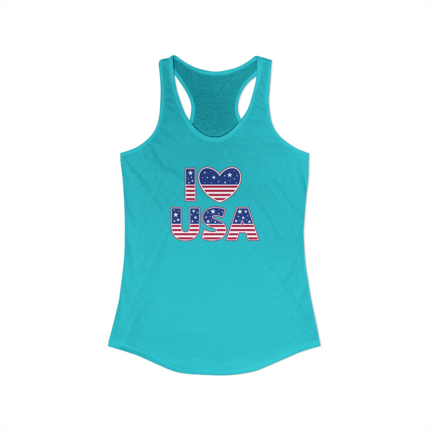 I Heart USA Racerback Tank — Women's Patriotic Tank Top