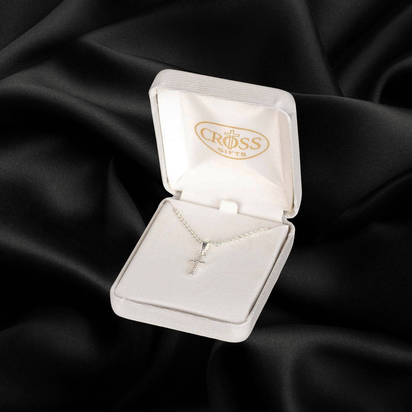 NK-SMALL CZ CRS SIL PLT 1/2"- 16"CH-DBX