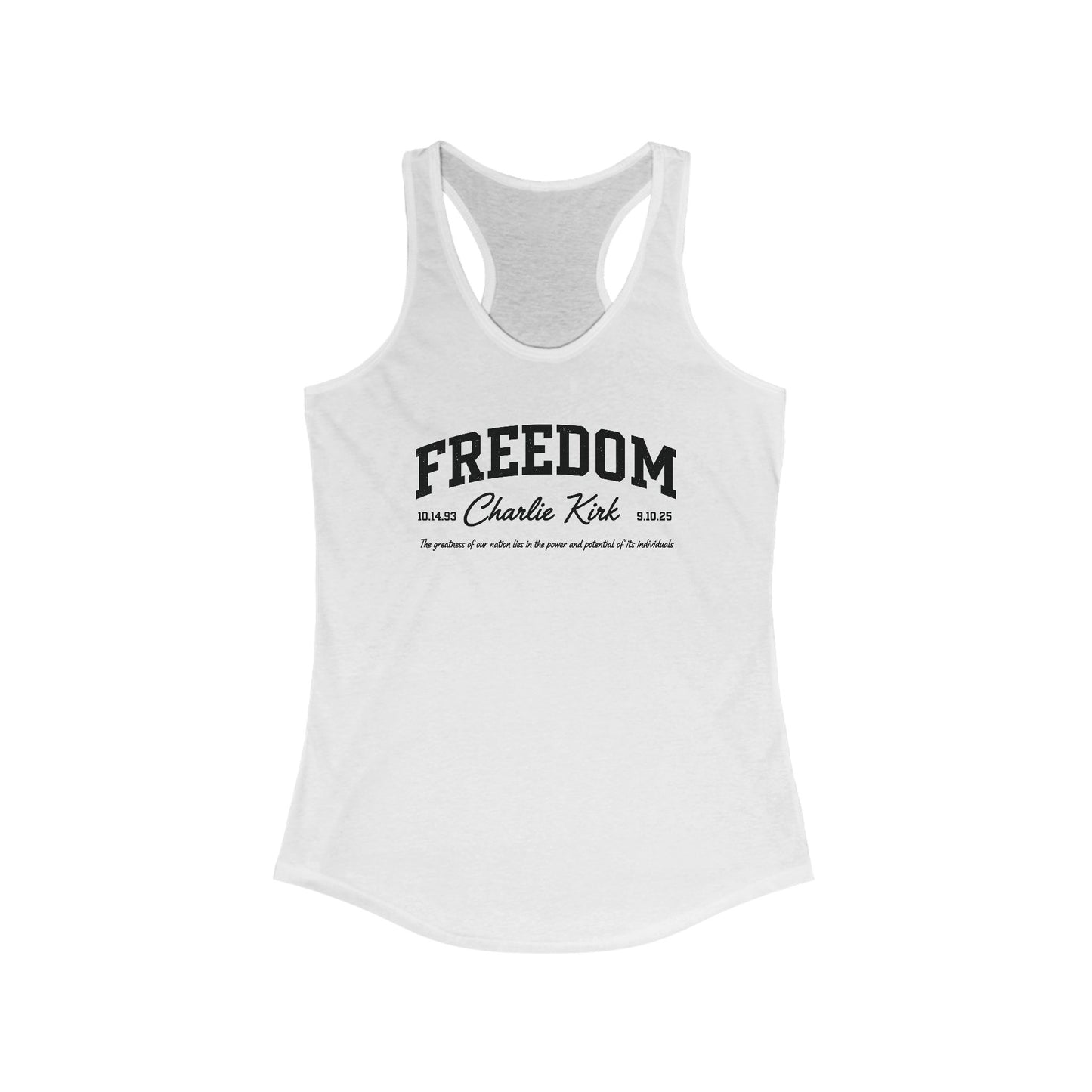 Racerback Tank - Freedom Charlie Kirk Remembrance Tank