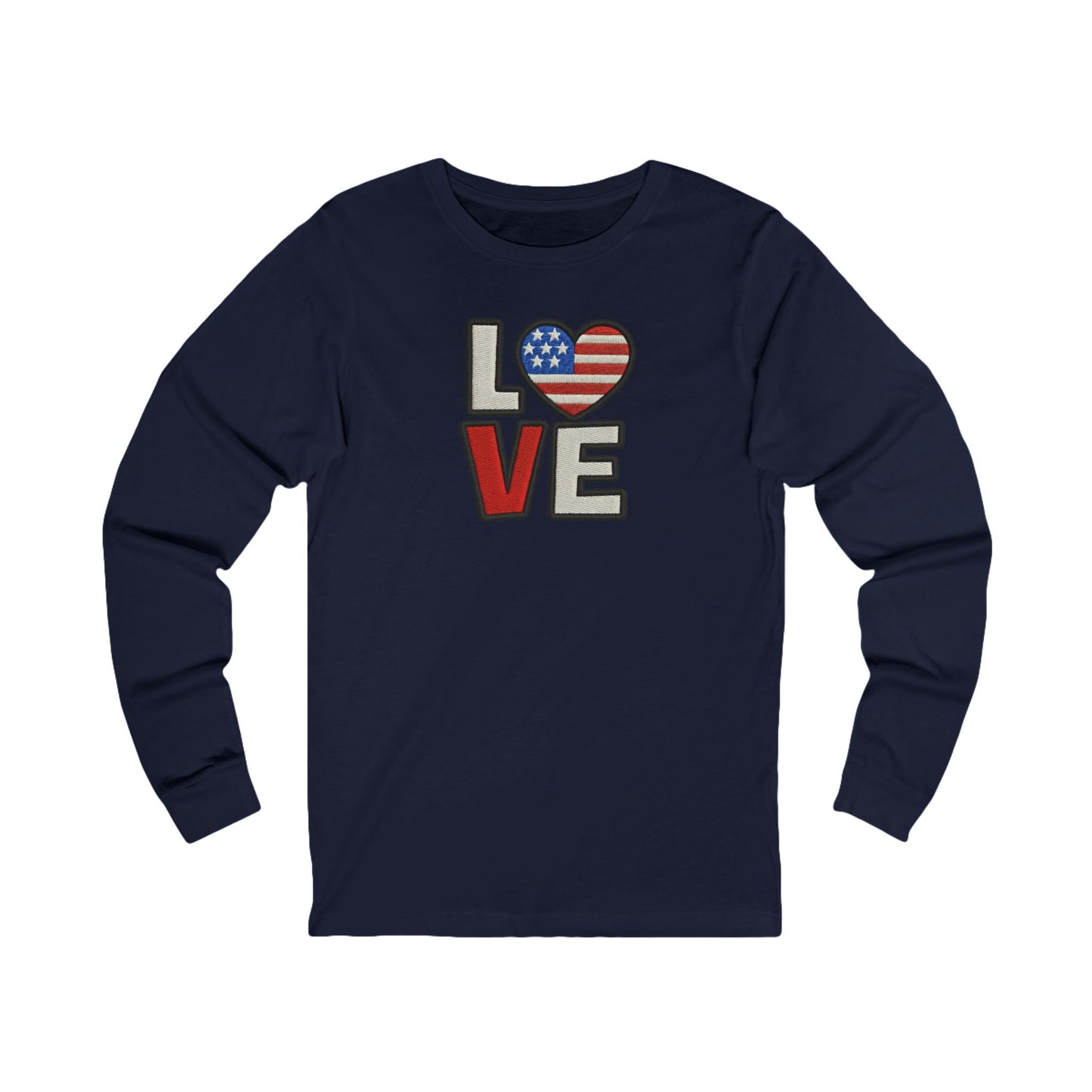LOVE With Patriotic Heart Long Sleeve Tee