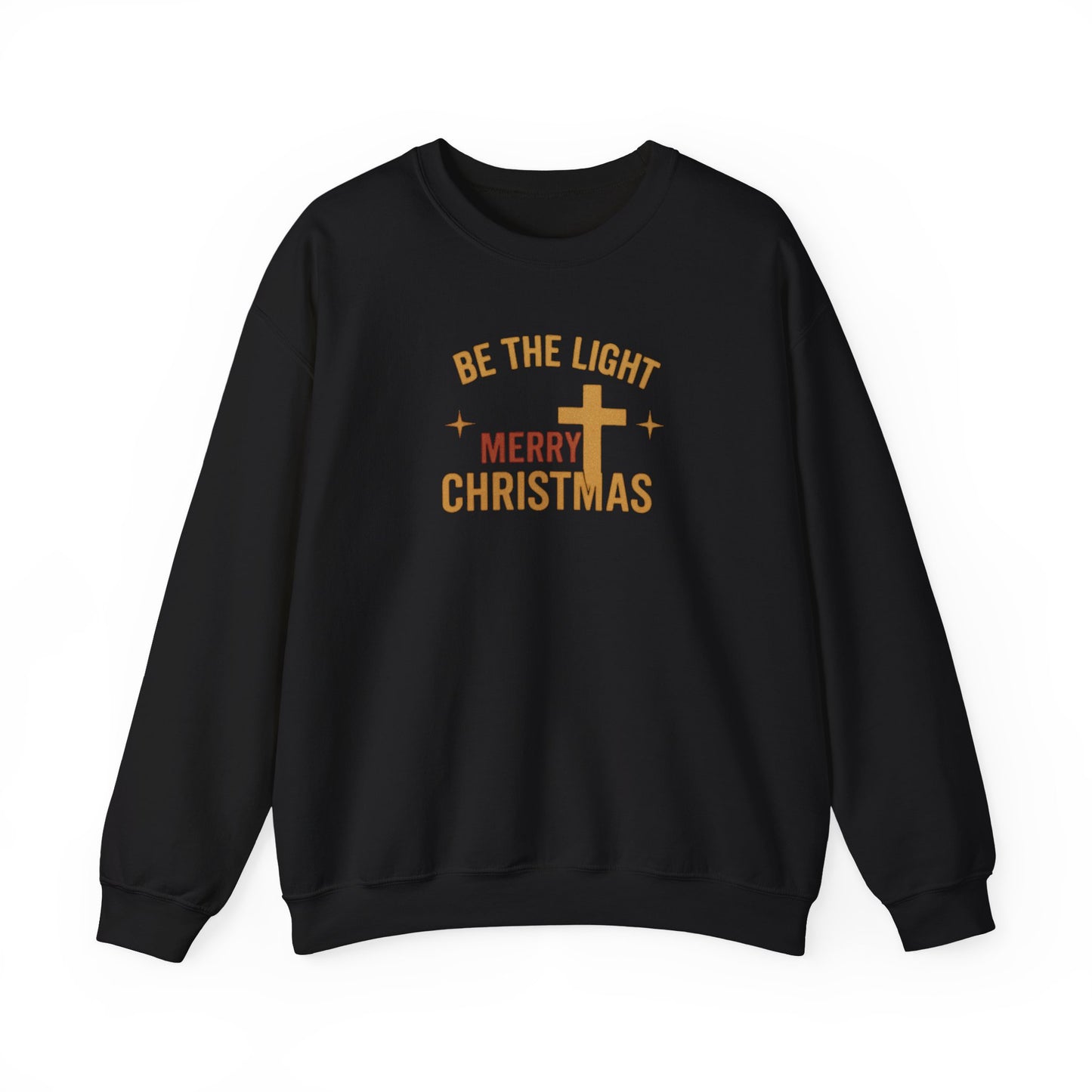 Be The Light Christmas Sweatshirt | Christian Holiday Crewneck | Cross Design | Faith Christmas Shirt