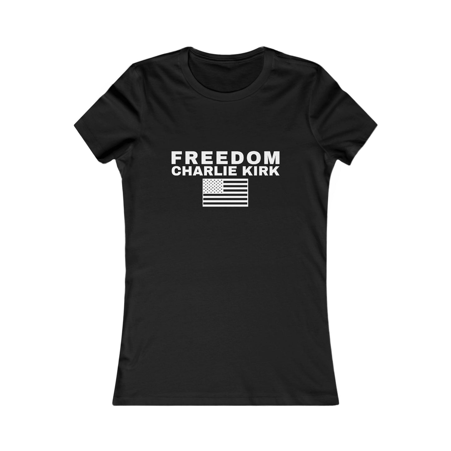Freedom Flag Charlie Kirk Fitted Tee