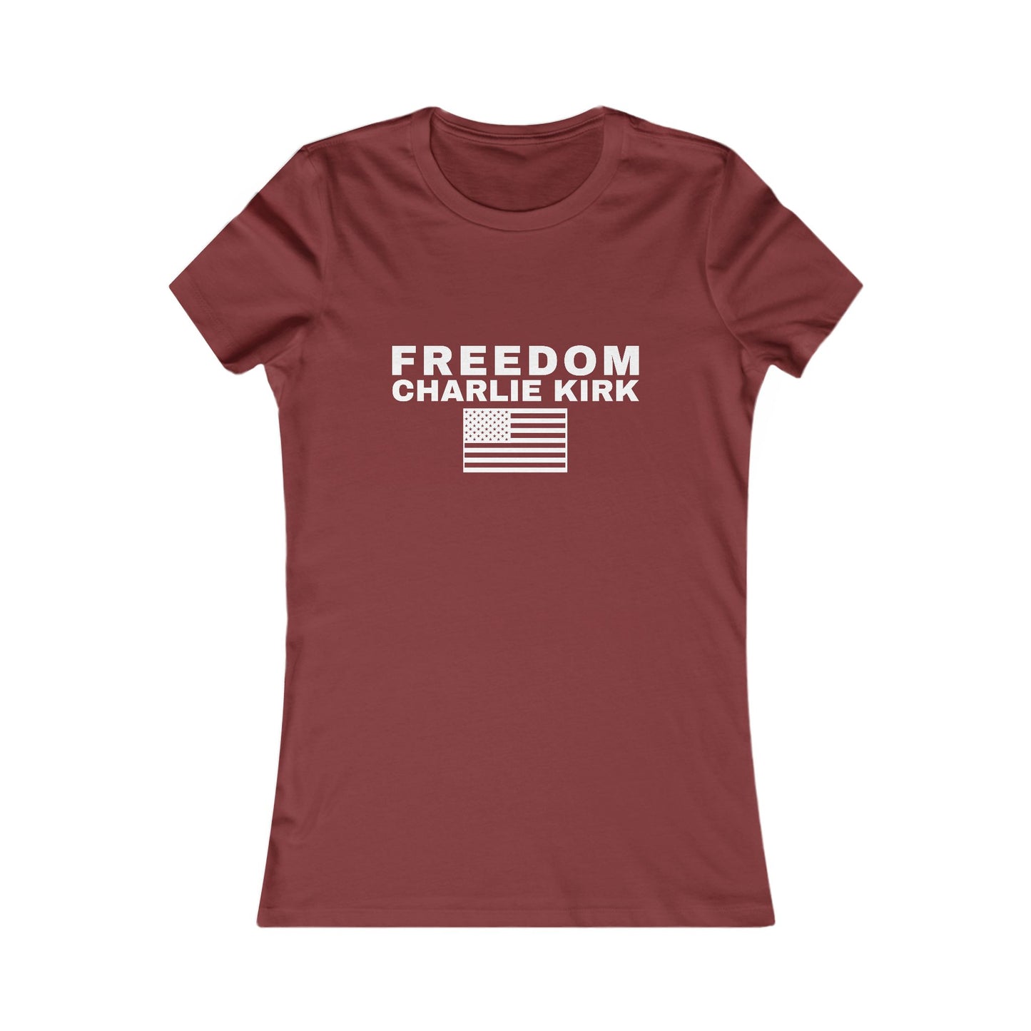 Freedom Flag Charlie Kirk Fitted Tee