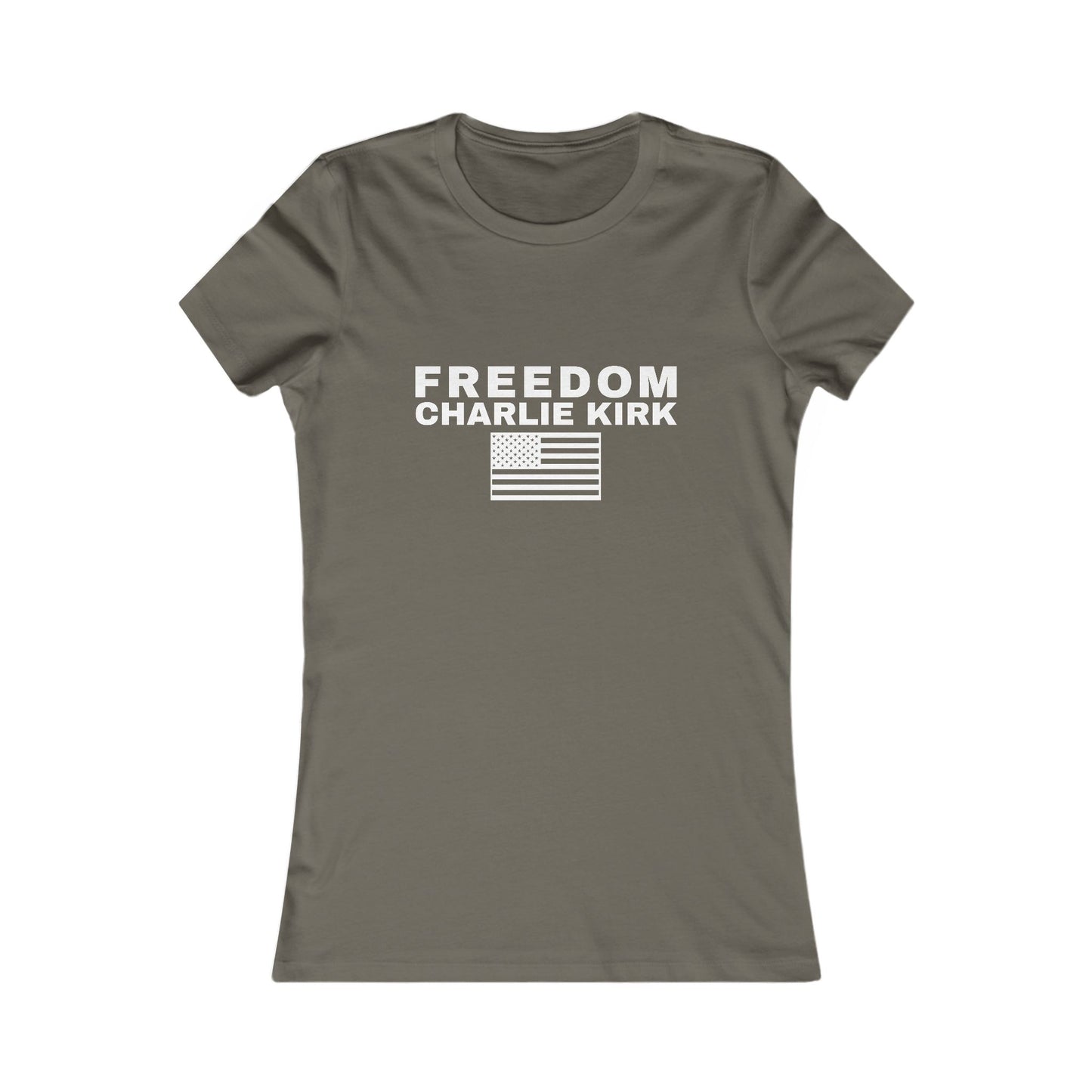 Freedom Flag Charlie Kirk Fitted Tee