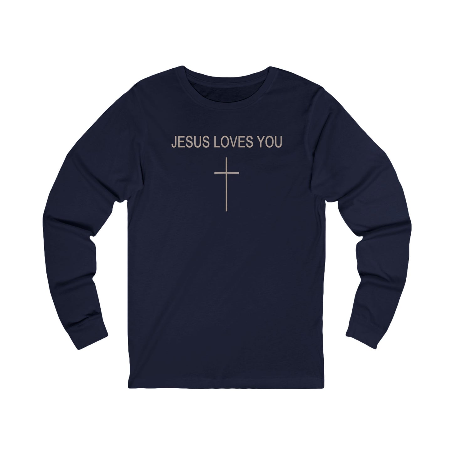 Jesus Loves You Cross Long Sleeve Tee — Christian Faith Graphic Tee
