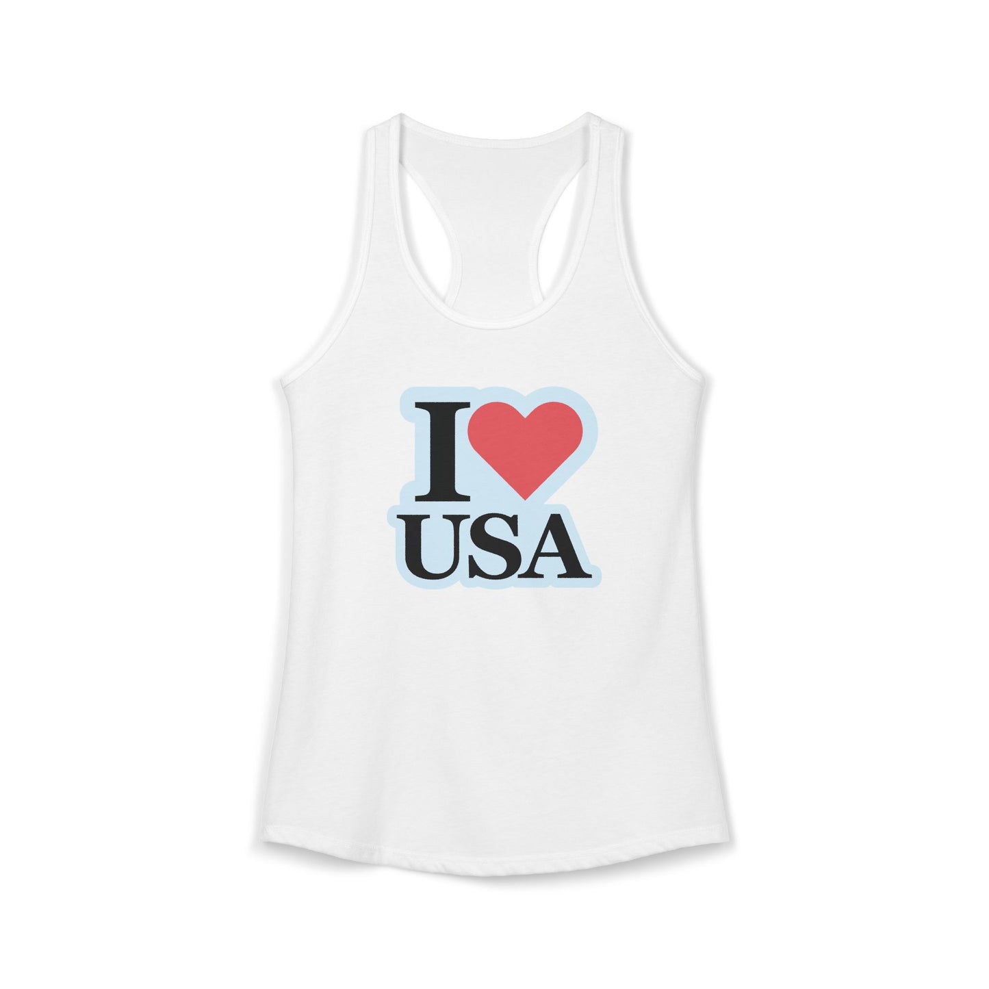 I Love USA Racerback Tank — Women's Patriotic Tank Top