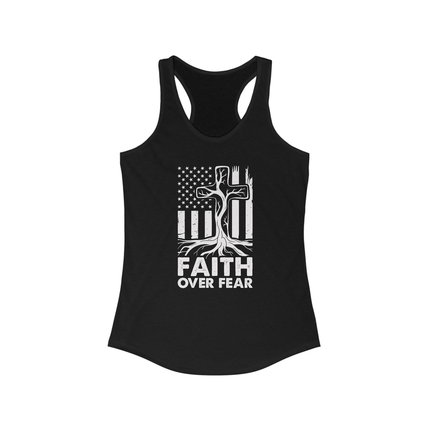 Racerback Tank Top - Faith Over Fear Tree Roots Design