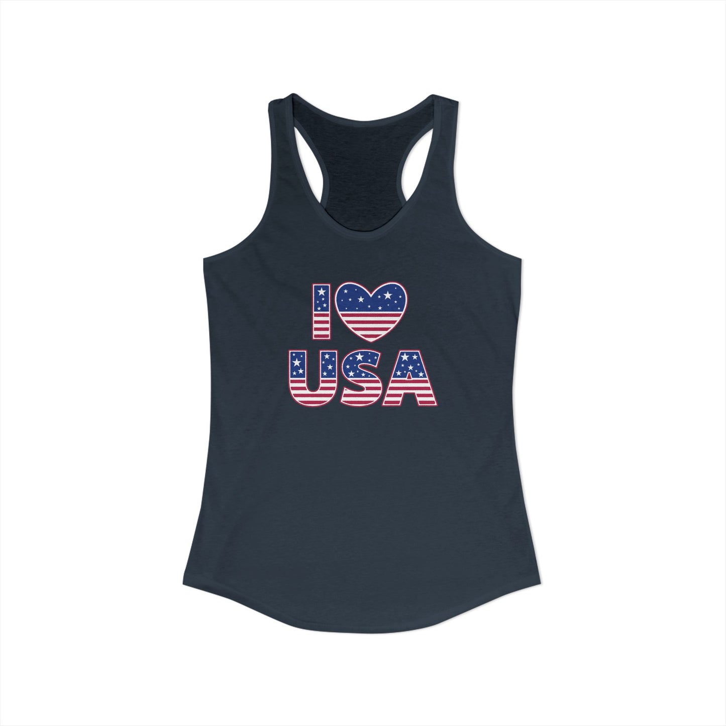 I Heart USA Racerback Tank — Women's Patriotic Tank Top