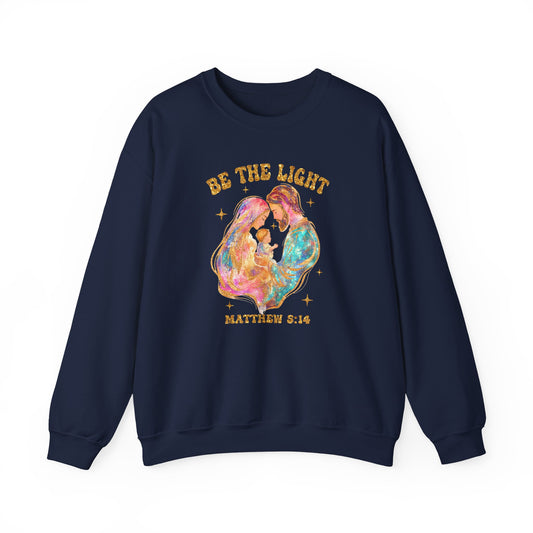 Be the Light Nativity Christmas Sweatshirt — Jesus Holiday Crewneck