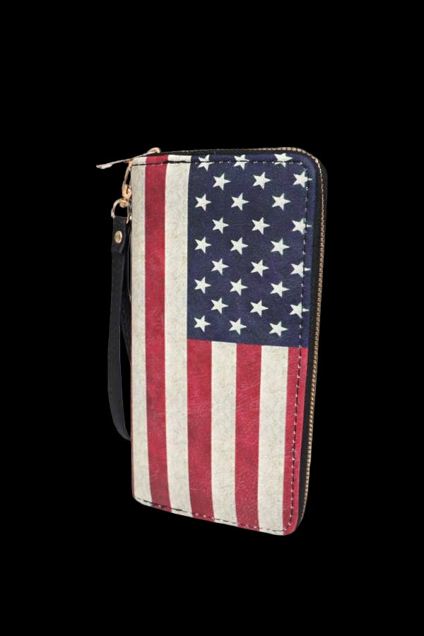 American Flag  Bag Continental Wallet Set
